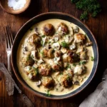 Creamy Swedish Meatballs with Mushrooms